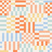 Checkery Checker In Blue Pastel Orange And Yellow
