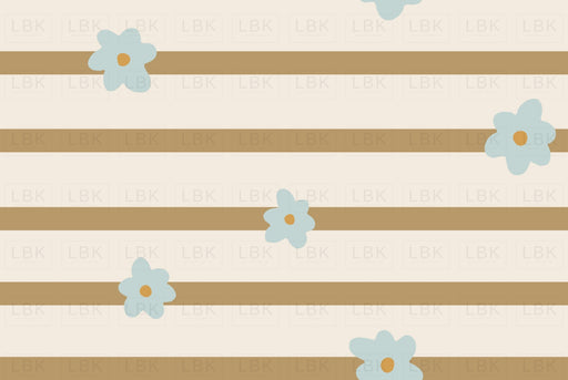 Floral Stripes Pale Blue Prairie
