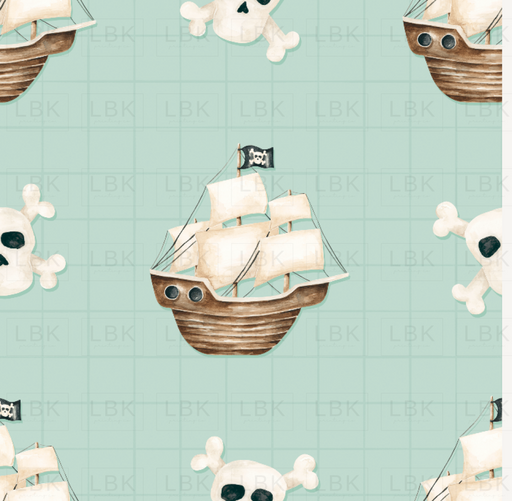 Pirates Ahoy Jolly Roger Aqua