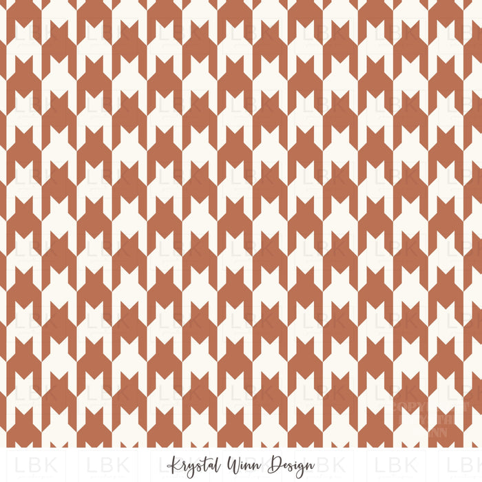 Puppy Love Vertical Houndstooth Red