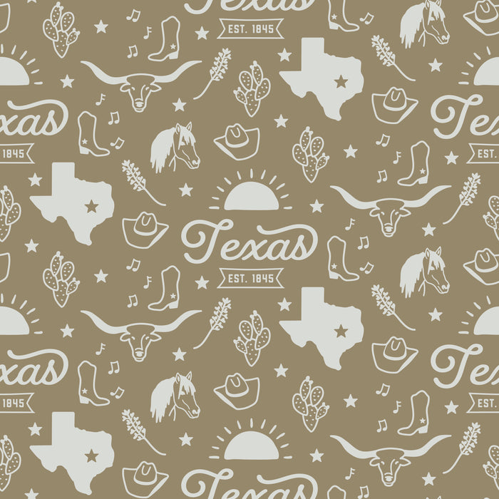 Texas symbols- dusty gold