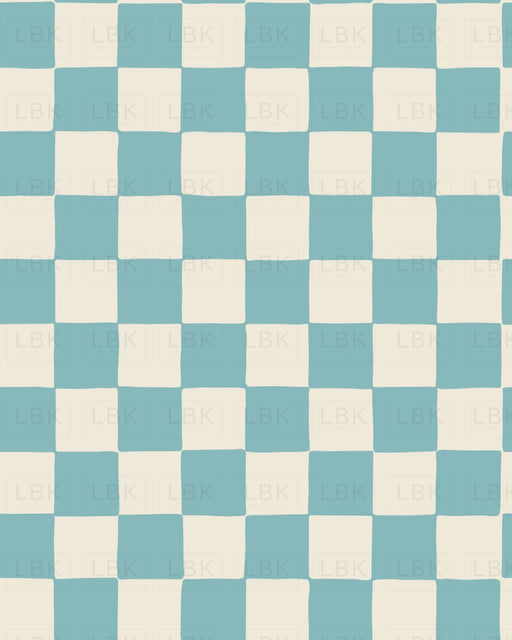 2022 Summer Play_Retro Checkerboard In Aqua Blue