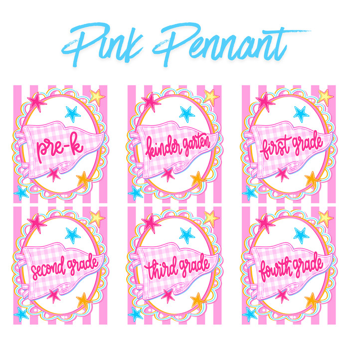 Pink Pennants School Grade DTF Deal