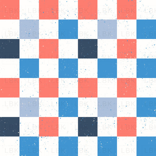 4Th Of July Distressed Checkboard