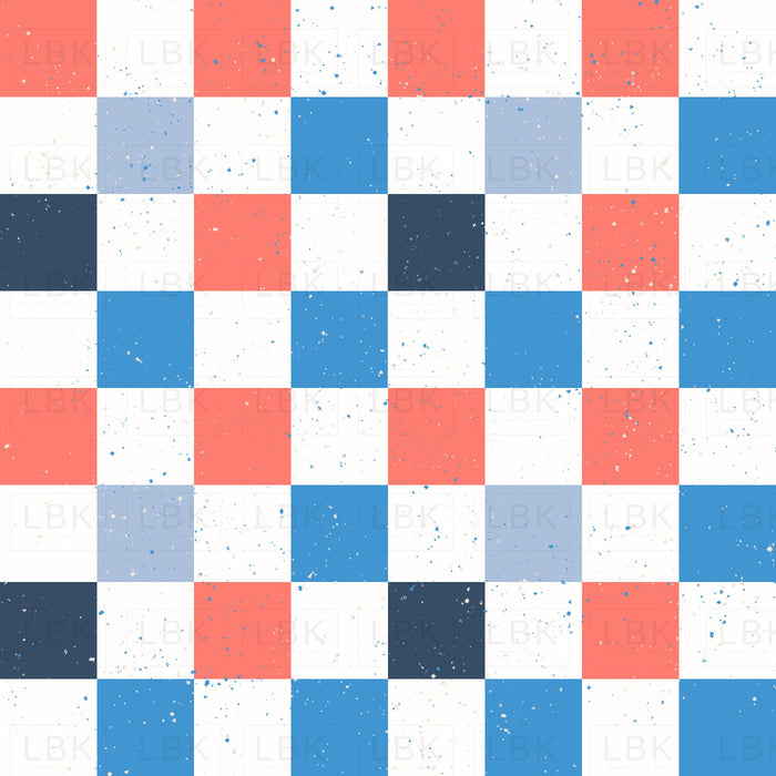 4Th Of July Distressed Checkboard
