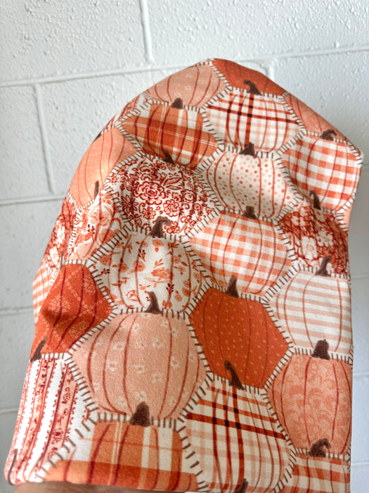 Pumpkin Patchwork on Natural Colored Fabric