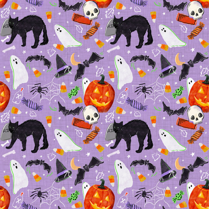 All Things Halloween on potion purple textured