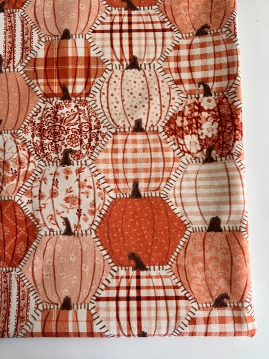 Pumpkin Patchwork on Natural Colored Fabric