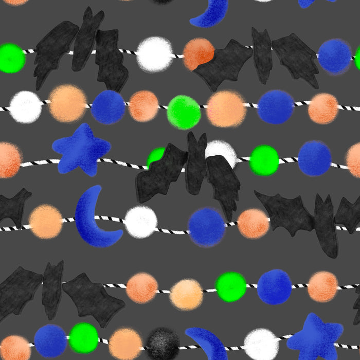 Bat garland dark gray blue