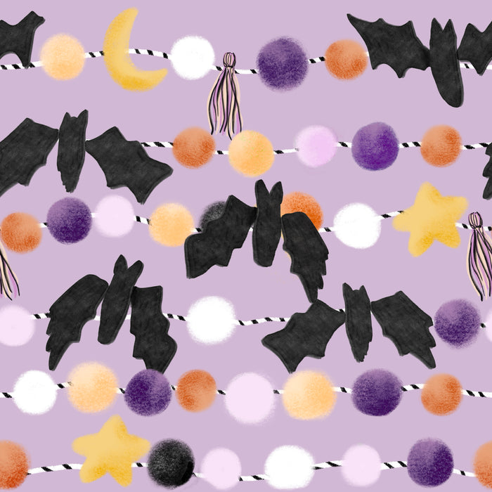 Bat garland dusty purple