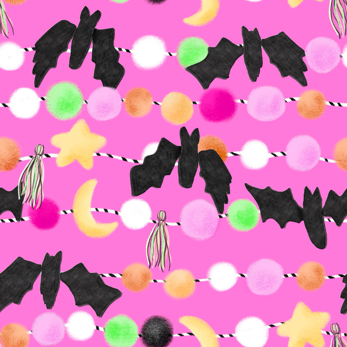 Bat garland hot pink