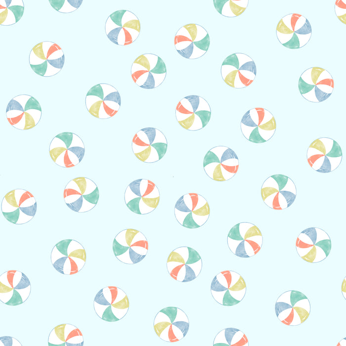 Beach ball dots blue