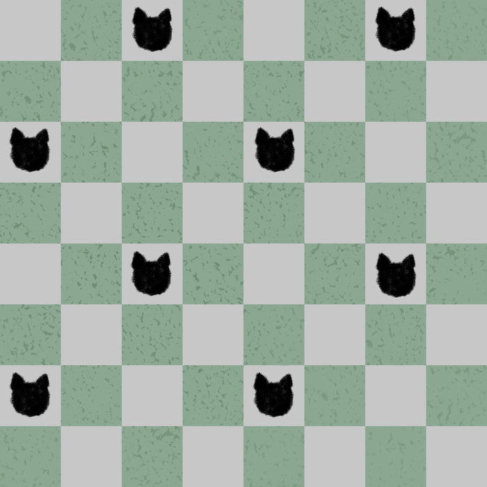 Black cat check sage