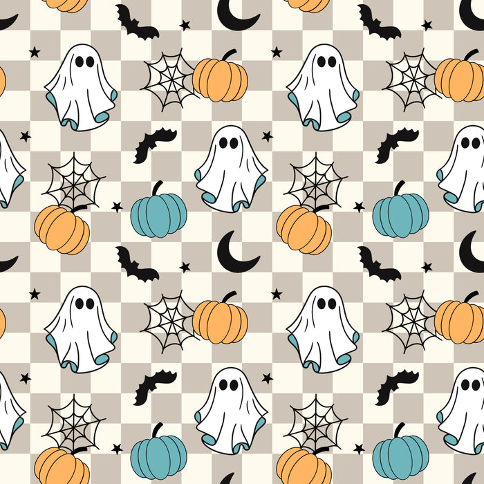 Blue Retro Spooky Ghost