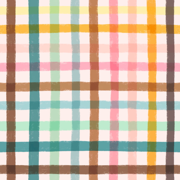 Boardwalk faded plaid lt pink multi