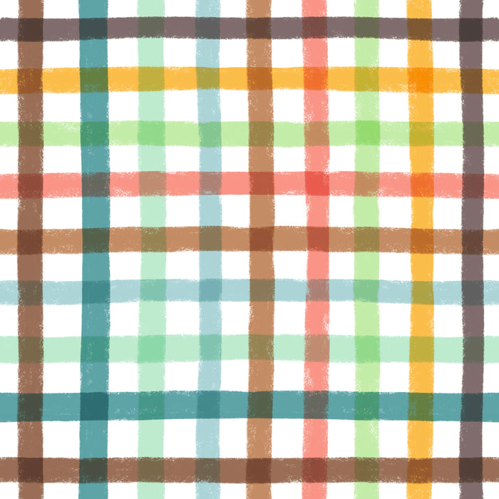 Boardwalk faded plaid white multi