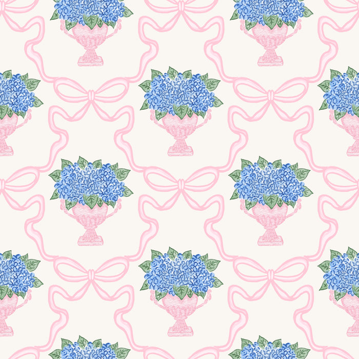 Bow Trellis Pink and Blue Hydrangeas