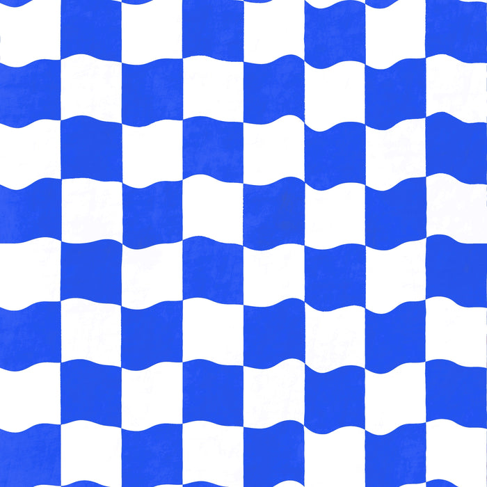 Bright wavy checker blue