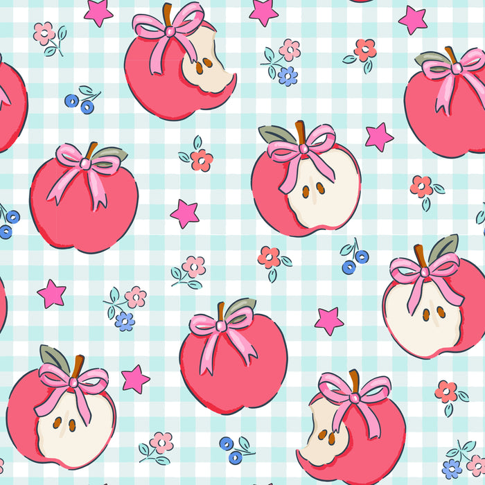 Apple Bows in Blue Plaid Special