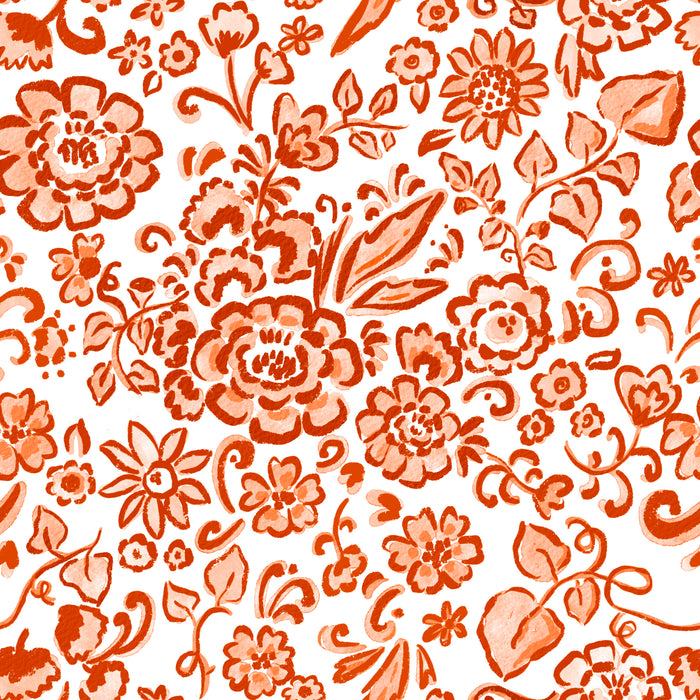 Chinoiserie Floral Pumpkin Orange