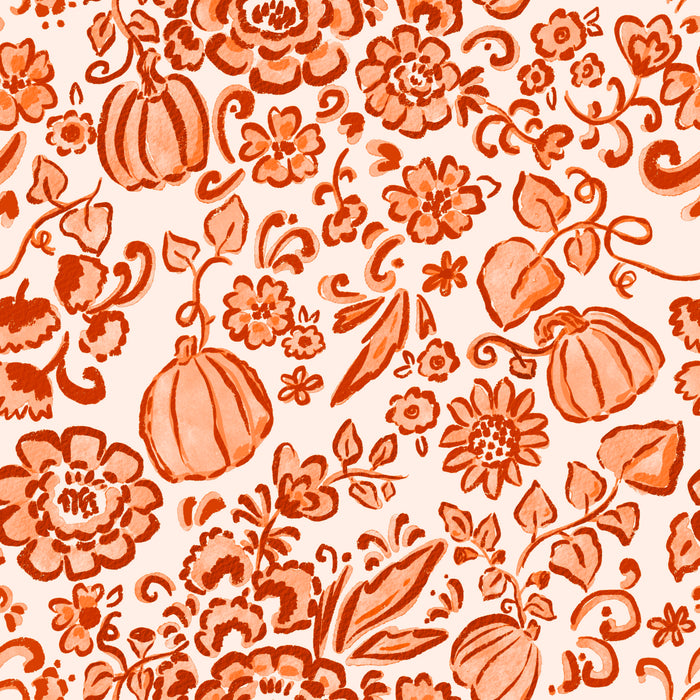 chinoiserie pumpkin floral lt tan