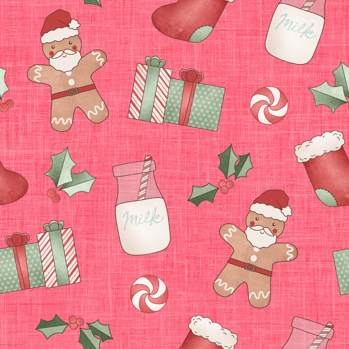 Christmas Cookie Santa Hot Pink