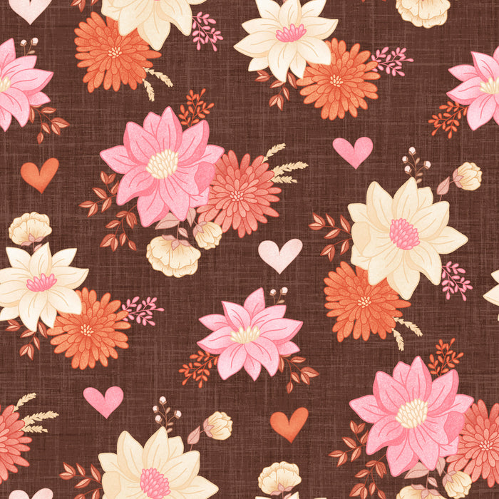 Cowboy Valentine Floral Brown