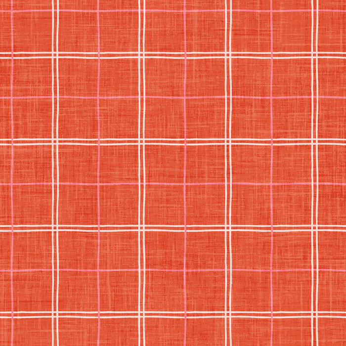 Cowboy Valentine Plaid Bright Red