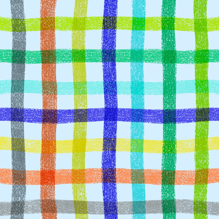 Crayon  plaid multi light blue