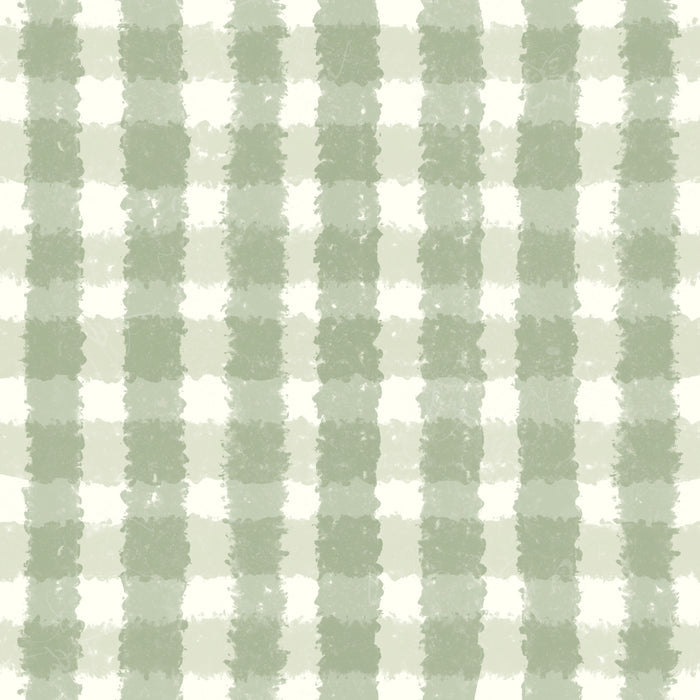 Cream dark sage plaid