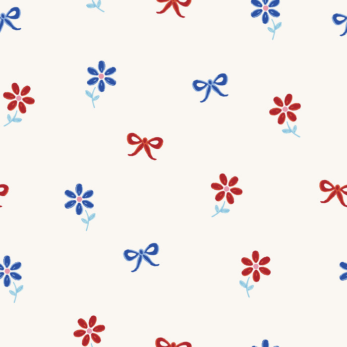 Daisies and Bows Red White and Blue