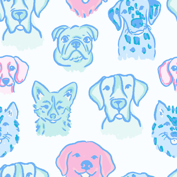 Dogs Preppy Pinks and Blues