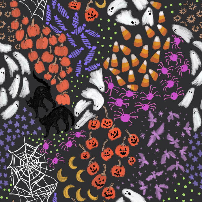 Faded black Halloween ditsy