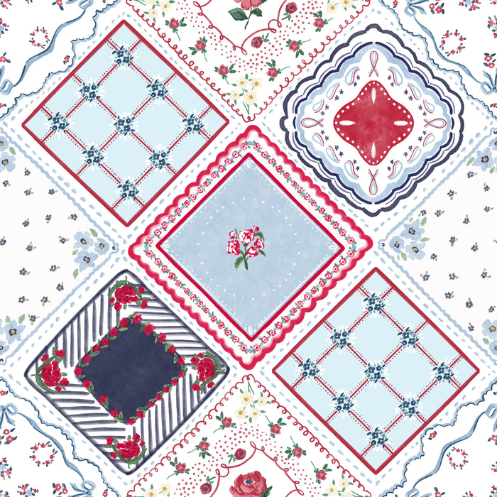 Americana Heirloom Hanky banner white