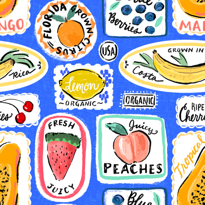 Fruit labels cobalt