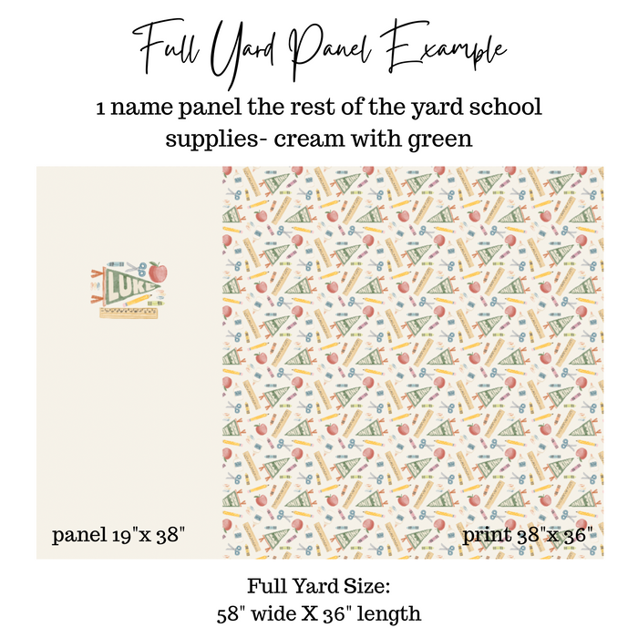 Custom Name Full Yard Panel for Back to School Name