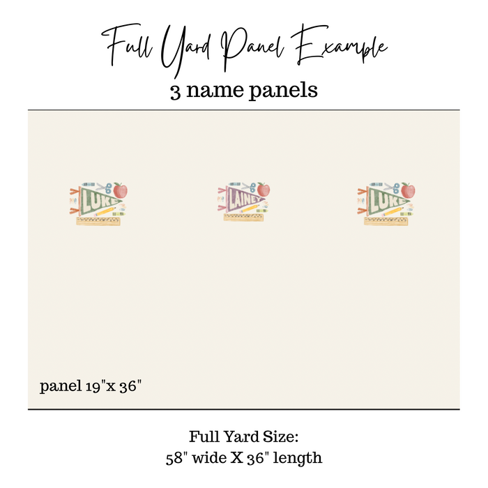 Custom Name Full Yard Panel for Back to School Name