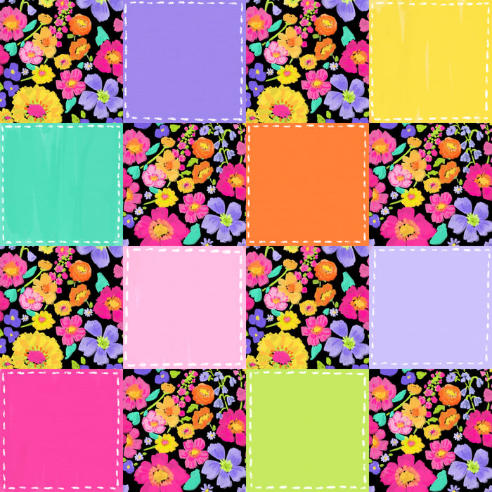Gummy Gardens stitch checker black