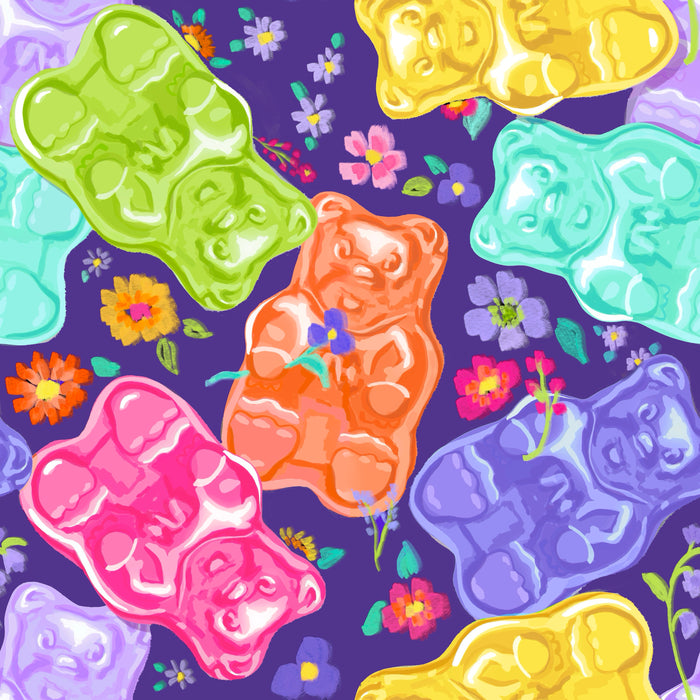 Gummy bear garden party purple