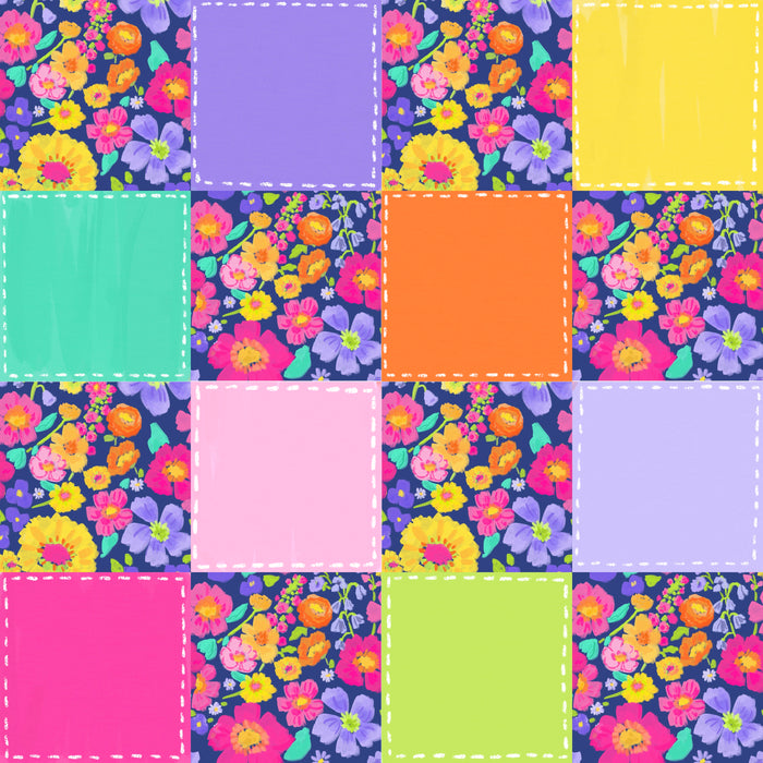 Gummy garden stitch checker navy