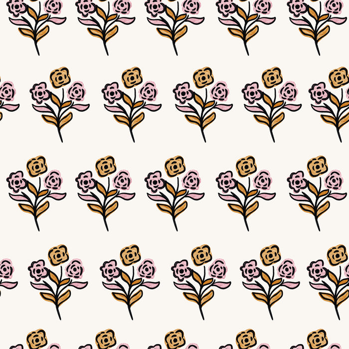 Halloween 25 Block Floral White