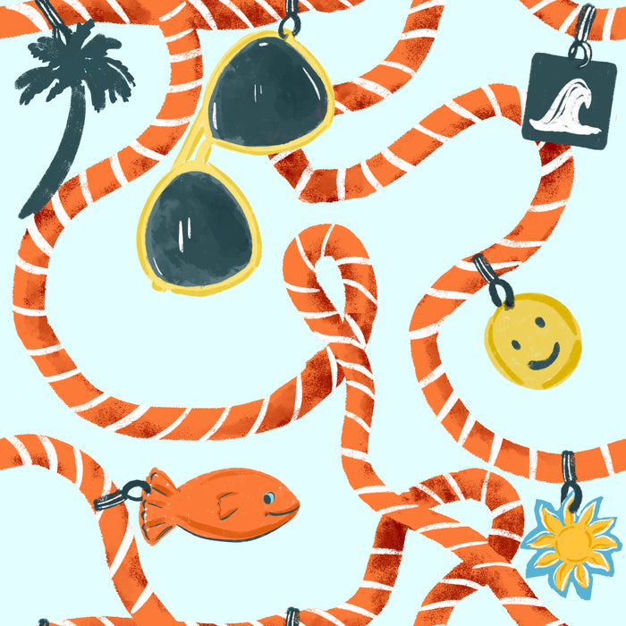 Harbour Hang- lt blue orange lanyard rope
