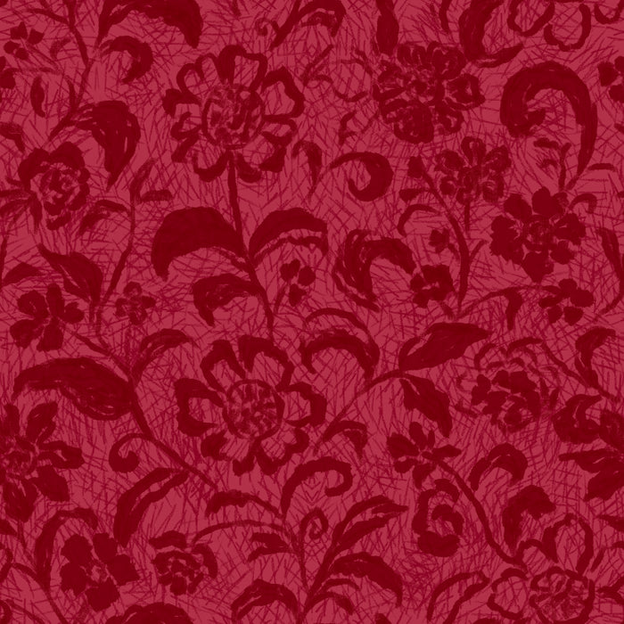 Heritage floral lace firecracker red