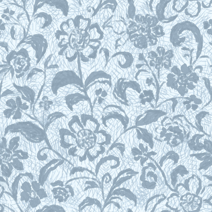 Heritage floral lace light blue
