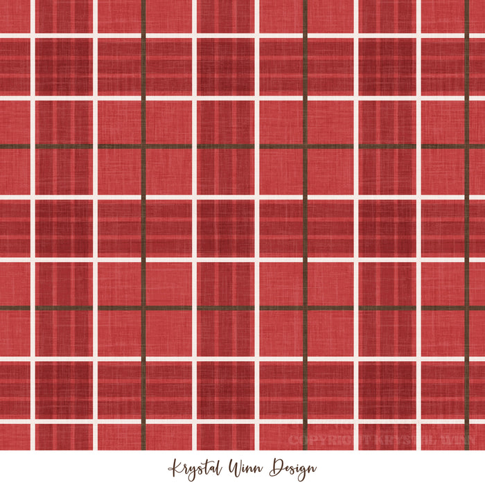 Home For Christmas Plaid Red