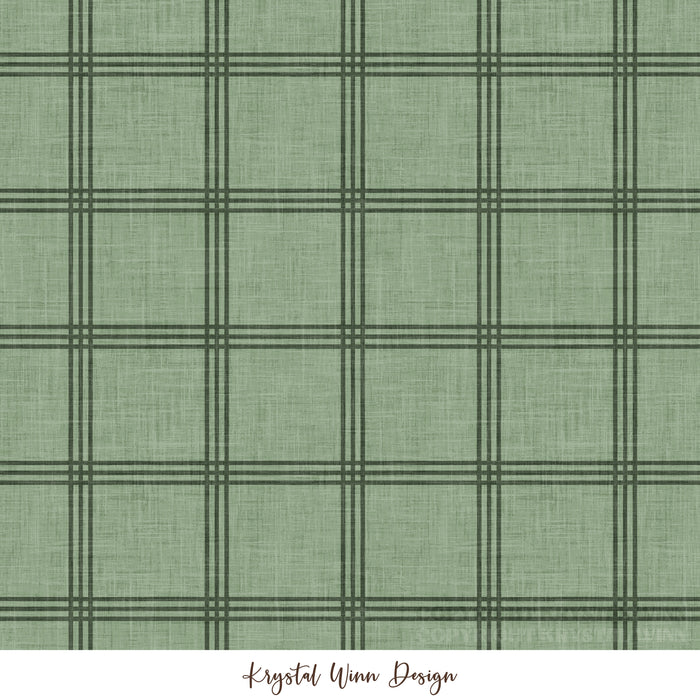 Home For Christmas Simple Plaid Sage