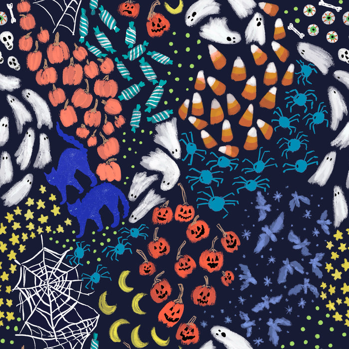 Navy boyish Halloween ditsy