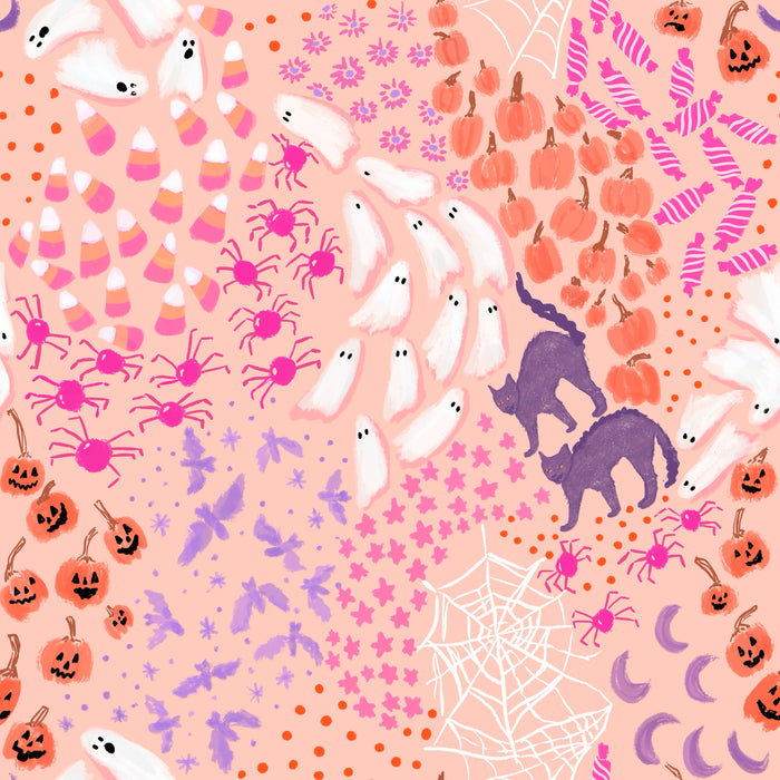 Pale Orange Halloween ditsy