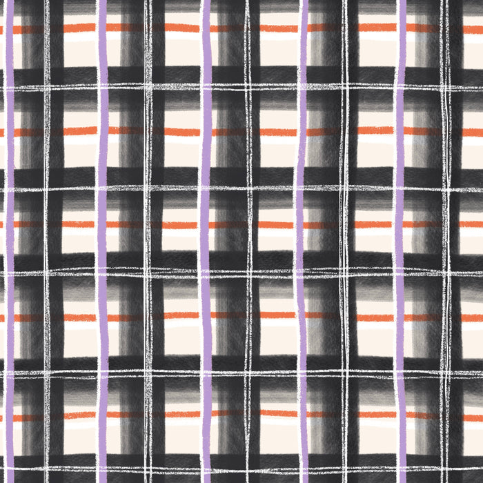 Pumpkin patch plaid ghost white plum white