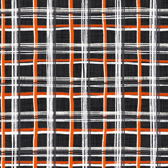 Pumpkin Patch plaid midnight sky orange